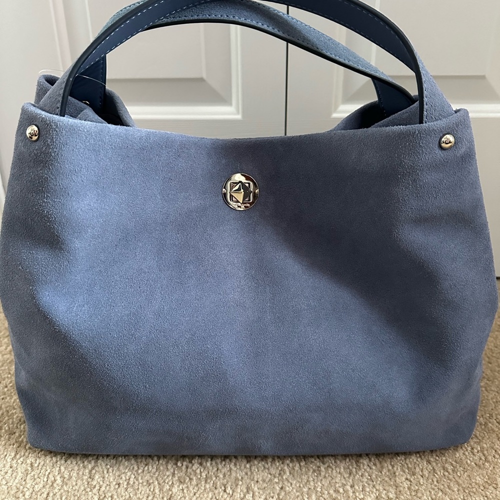 Elegant Blue Suede Women's Bag